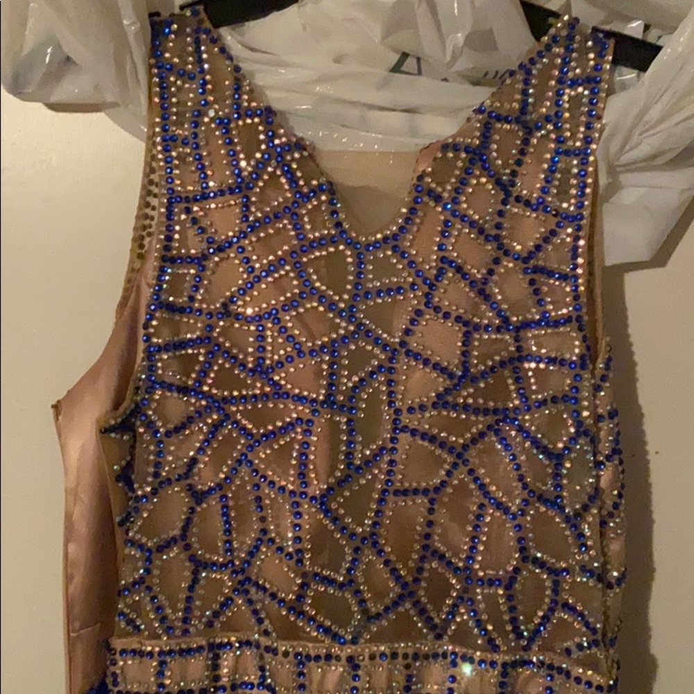 Prom/for a dress.  Gold and royal blue